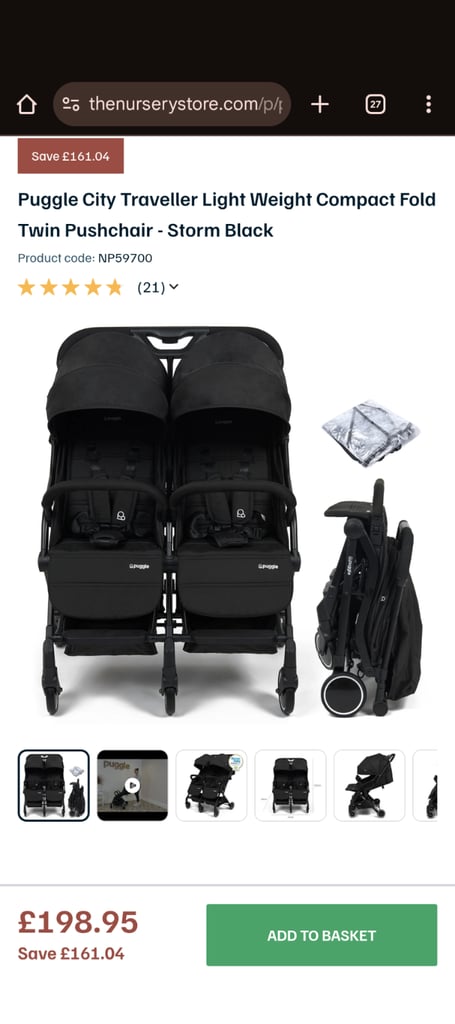 Compact double buggy