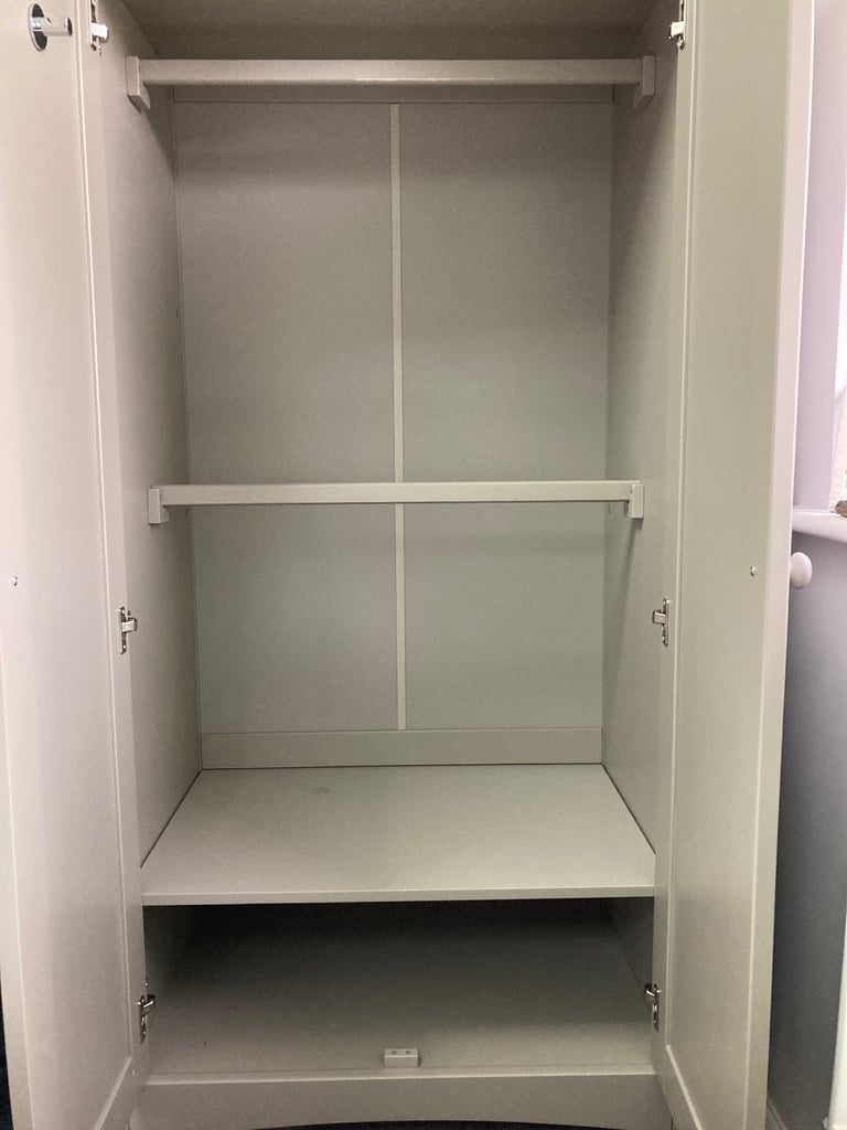 Mamas and papas cot bed and matching wardrobe in grey