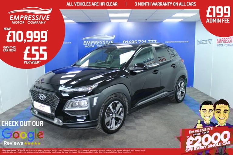 2017 67 HYUNDAI KONA 1.0 T-GDI BLUE DRIVE PREMIUM SE SUV 5DR PETROL MANUAL EURO 