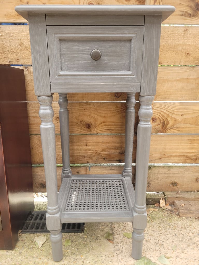 image for Grey Cane Side Table 