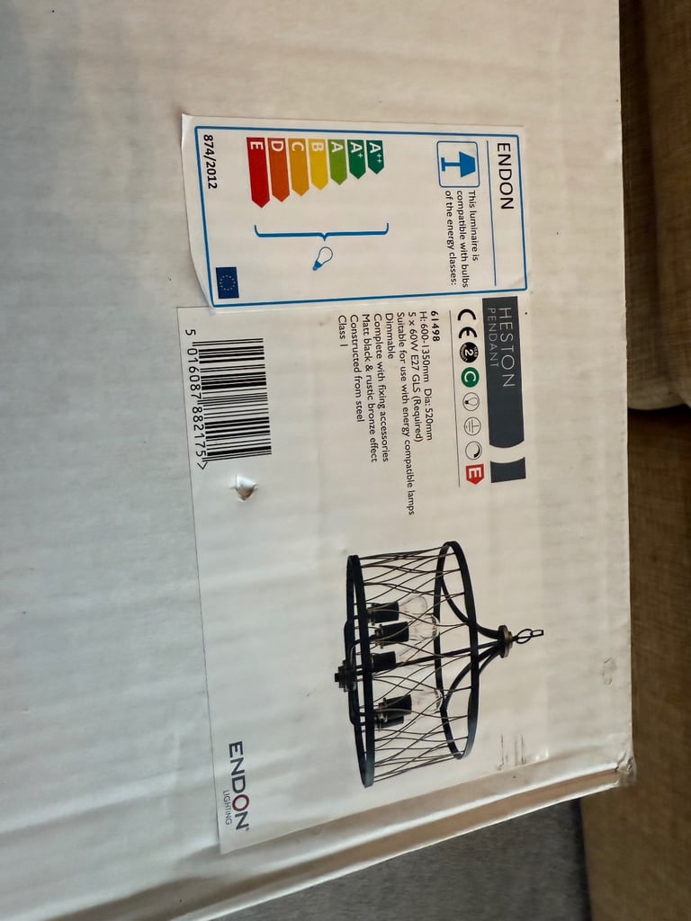 Ceiling pendant and 4 wall lights