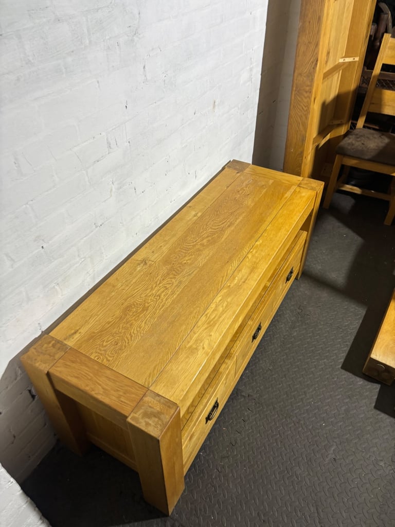 Large Solid oak tv unit