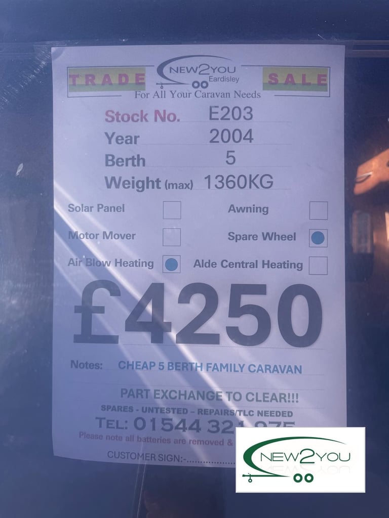 2004 Adria Adora 532 4 Berth Caravan - STOCK NO E203 
