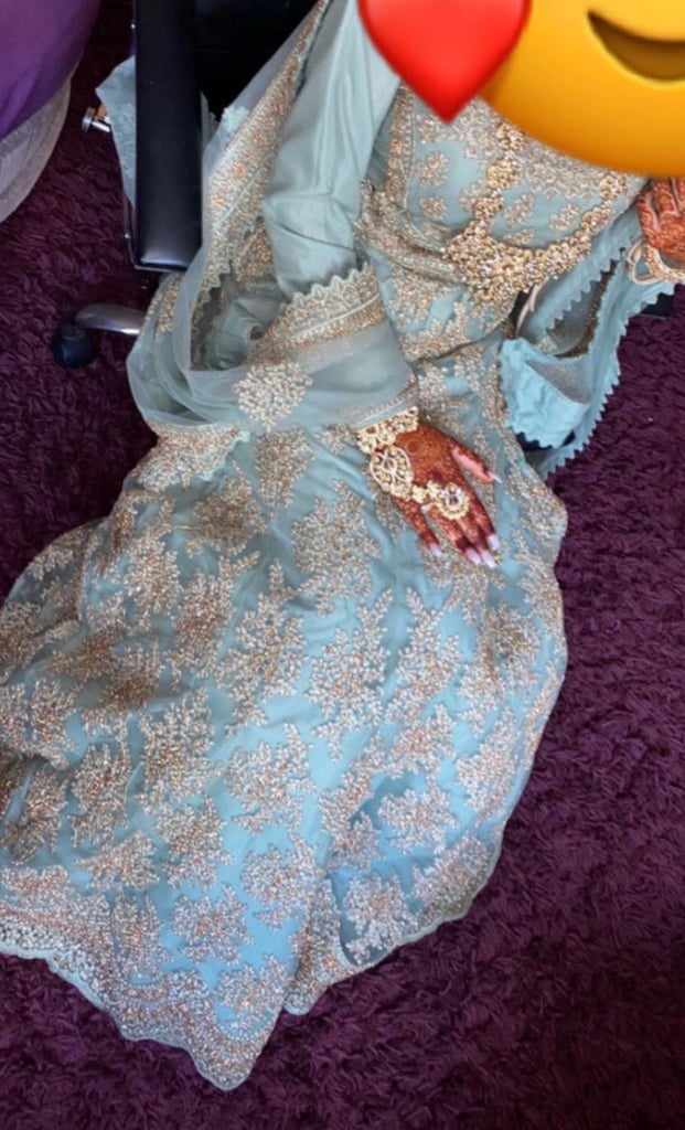 Bridal Dress Mint/bluey - Small Size 8-10