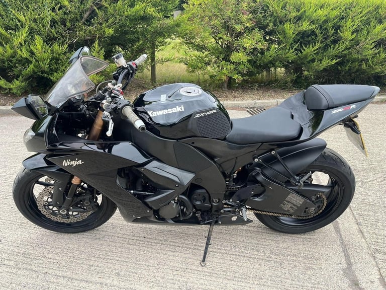 2008 08 KAWASAKI ZX 1000 ZX10 E8F NINJA ZX10R SPORTS BIKE BLACK STRAIGHT BARS