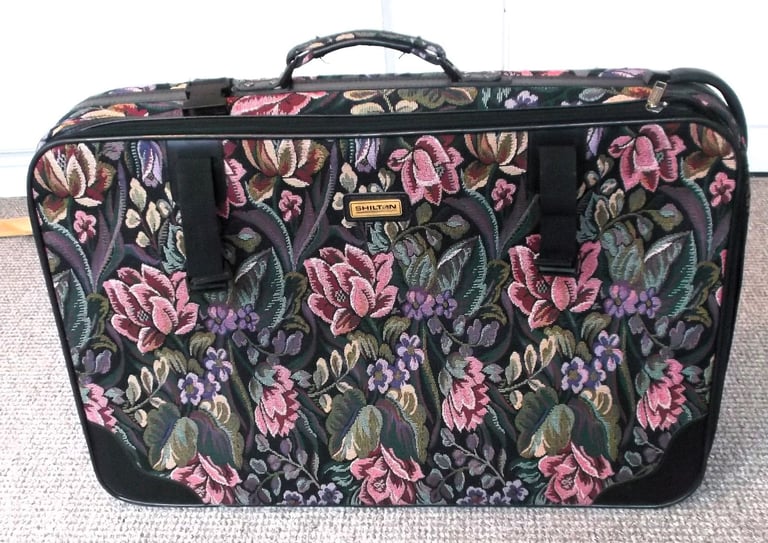 Large Jane Shilton Vintage Tapestry Suitcase with Matching Holdall