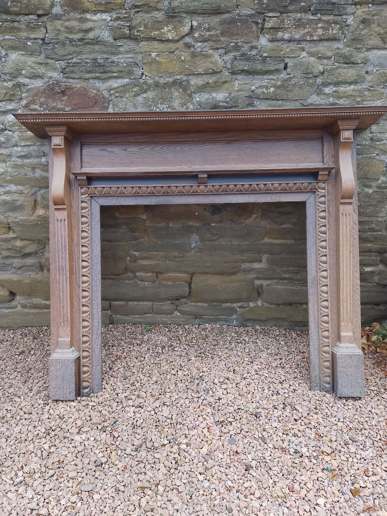 Antique oak fire surround  1880