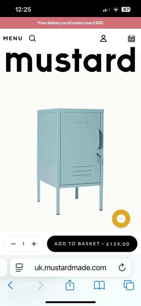 Mustard Made locker bedside table - ocean blue