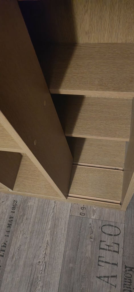 DVD Storage Sliding Shelving Cabinet Wooden Freestanding 