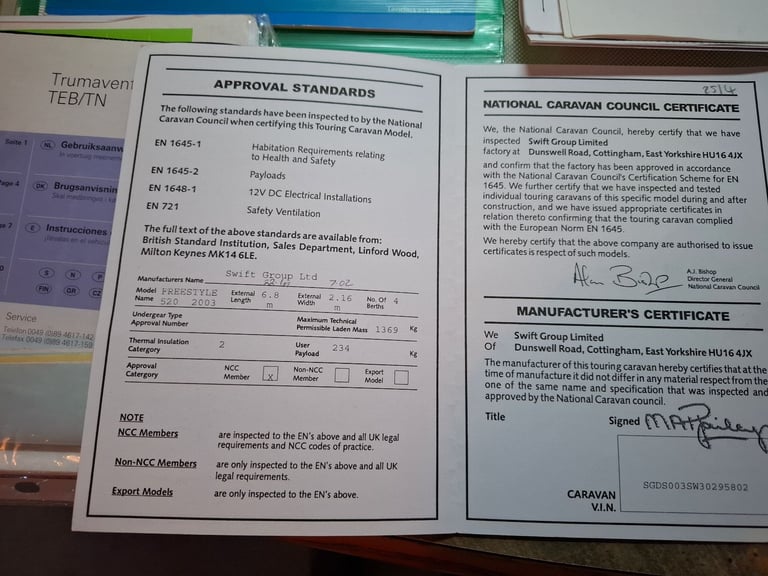 2003 Abbey Freestyle 520 SE 4 berth caravan with motor mover and solar panel