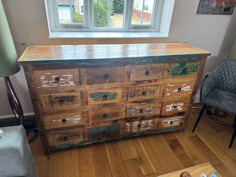 Stunning , 16 drawer merchant style unit in solid wood 