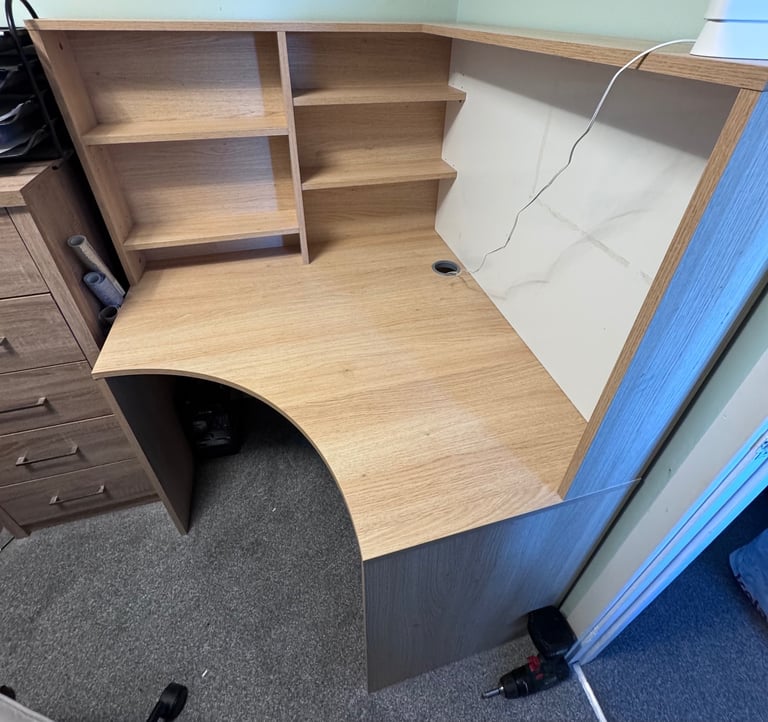 Corner office desk beech - 2 available 