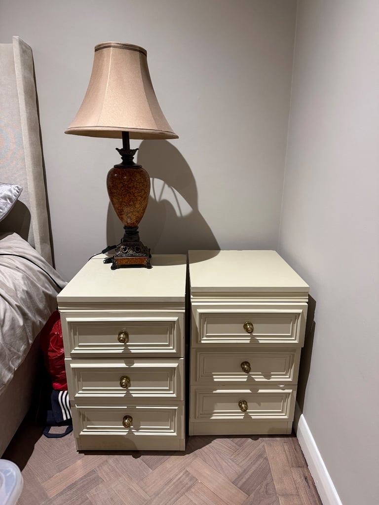 Vintage Cream Bedside Tables