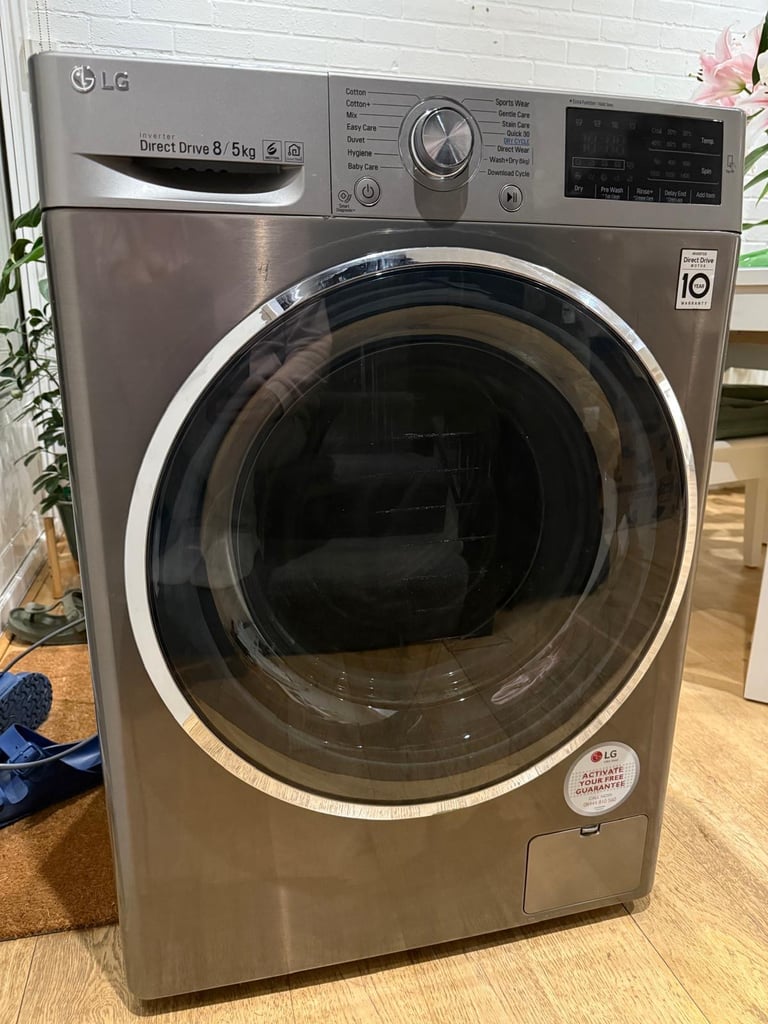 image for LG Direct Drive 8/5kg 1400 spin washer dryer grey - washing machine