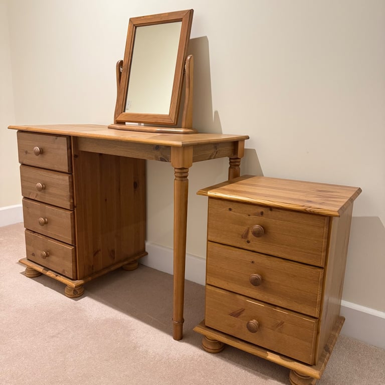 Pine Dressing table, bedside drawer and mirror set - Bournemouth collection - offers invited
