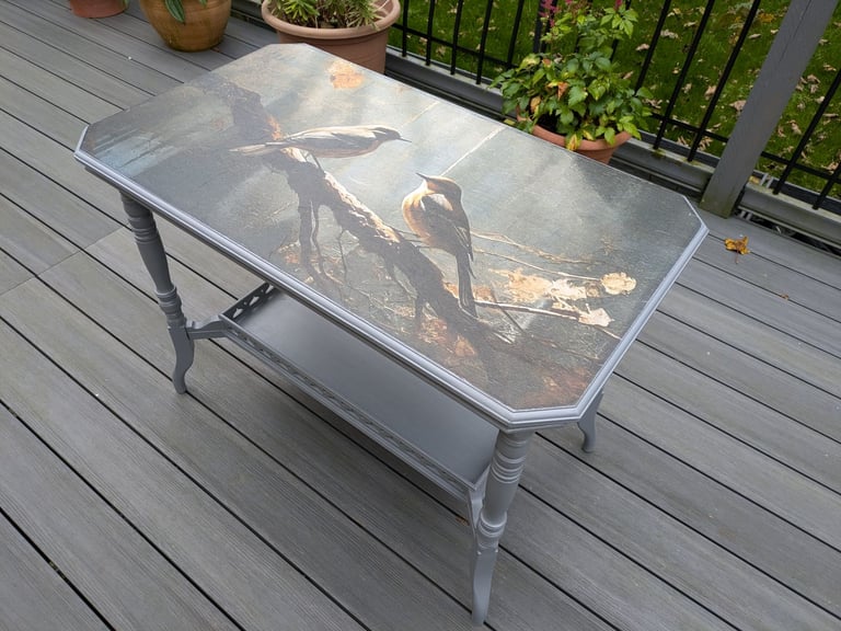 image for  Vintage oak table with bird image
