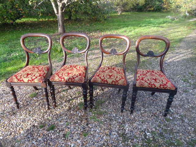 set of 4 Victorian balloon back chairs