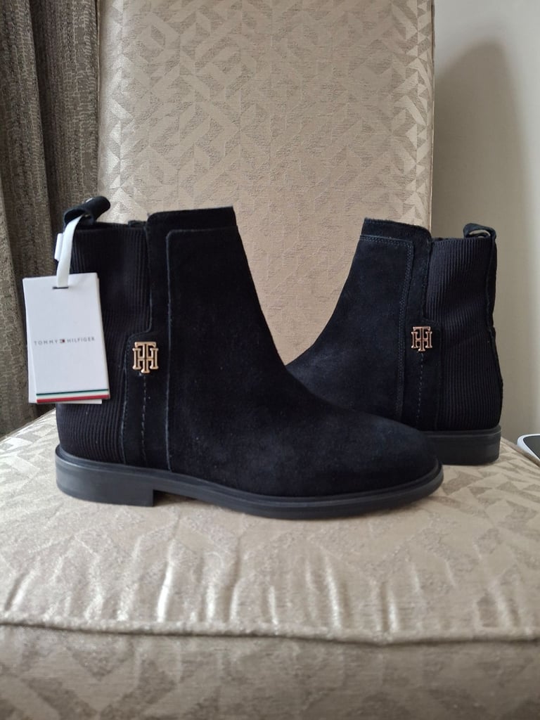 Tommy Hilfiger Black Suede Boots 
