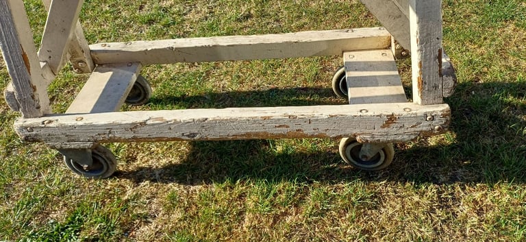 Vintage factory? Industrial trolley bench / portable bar