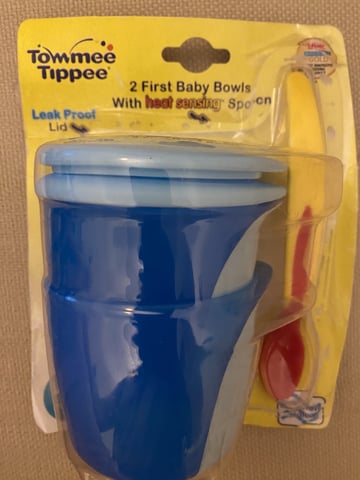 Tommee Tippee 2 first baby bowls with heat sensing spoon new