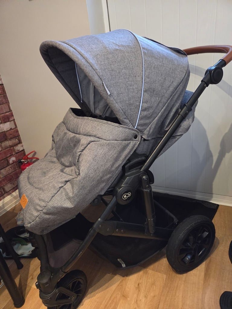 image for Kinderkraft Prime 2in1 baby pram set in grey, stroller and accesories