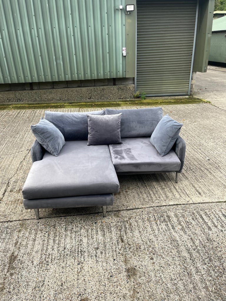 image for Grey L shaped sofa. Delivery Available 
