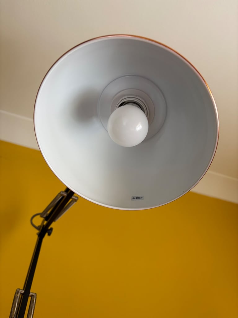 Copper angle poise lamp