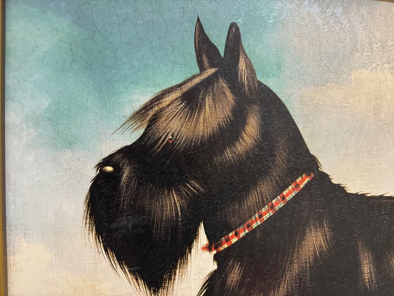 Framed Seated & Standing Scotty Dog Portraits by Paul Stagg.  Both Presented in Great Condition