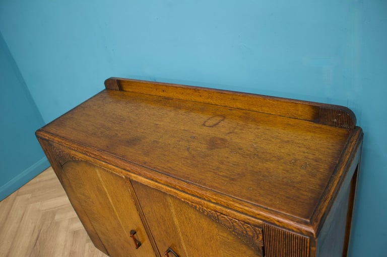 vintage art deco 1940s oak sideboard
