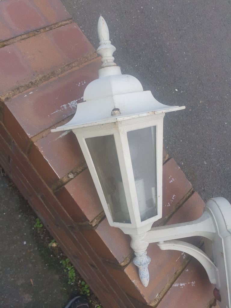 2 Metal Wall Lamps , White & Black , Decent Condition, Very Useful, Attractive, Clean.