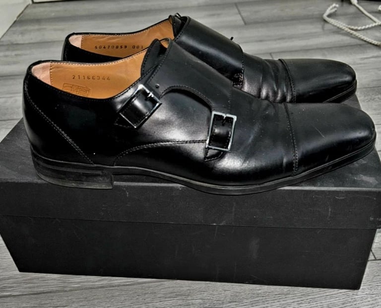 image for Hugo boss leather monk shoes 