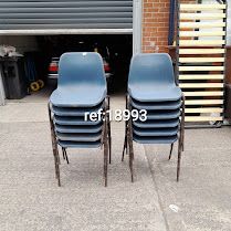 image for Blue stacking chairs, Ref:18993  12 available @ £10 each