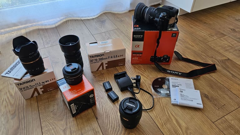 image for Sony SLT A55VL Digital Camera plus 5 lenses