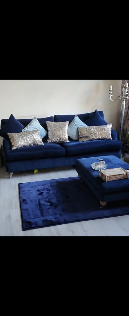 Navy dfs 3seater sofa 1year old 500 ss15 collection 