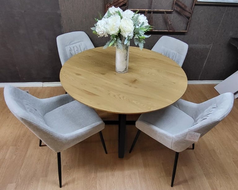 Ex-Display Round Dining Table & 4 Chairs