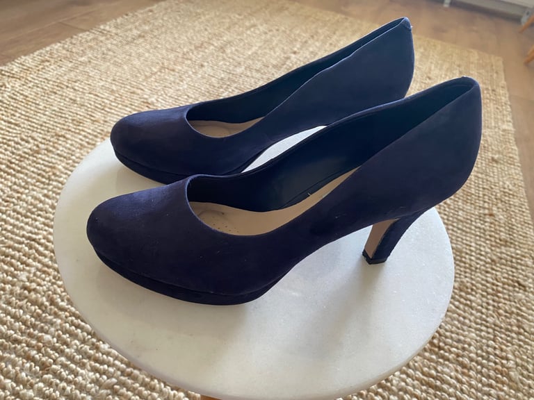 image for Women’s Clark’s Blue Suede Shoes 