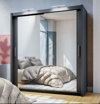 Brand New 2 or 3 Doors Sliding Wardrobe with Full Mirrors in Matte Finish Fast Delivery