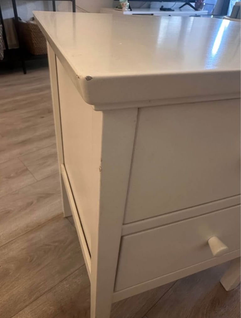 John Lewis Wilton 2 Drawer Bedside Cabinet, White x2