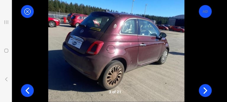 2017 fiat 500 lounge bordeaux rear end