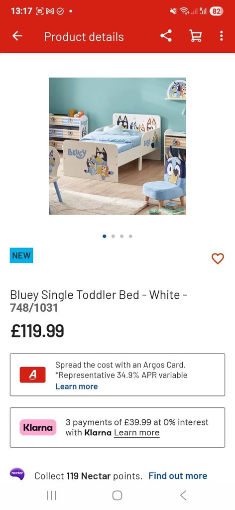 Bluey single toddler bed