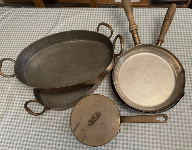 Heavy Vintage copper cooking pots 