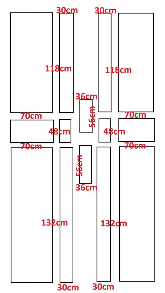 Cushions for camper caravan motorhome boat, set of 14 - front and back.