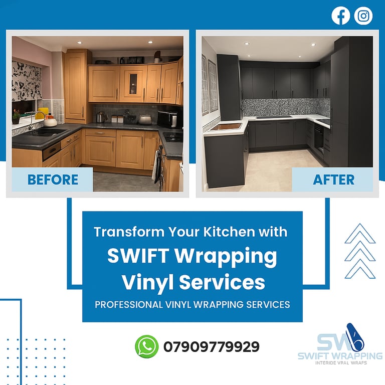 ✨ TRANSFORM YOUR KITCHEN IN A DAY – WITH VINYL WRAPPING! ✨