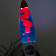 Nasa Rocket Lava Lamp, Retro Blue Red 48cm, Good Condition, Working Well