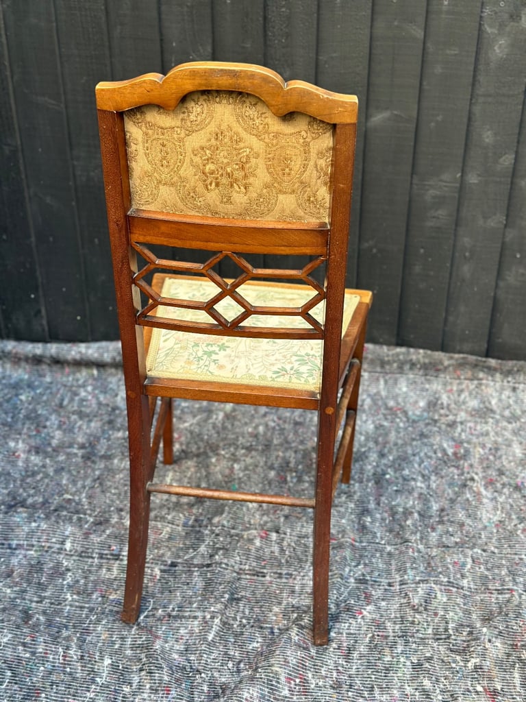 Antique floral wooden chair 