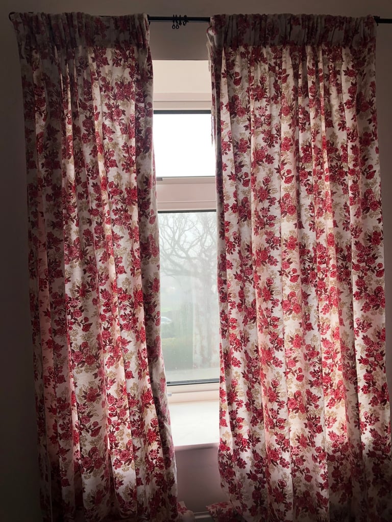 image for Two sets of cute floral curtains 