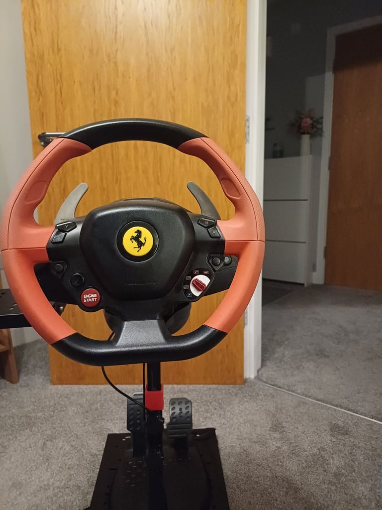 Ferrari 458 Thrustmaster steering wheel and pedals with stand