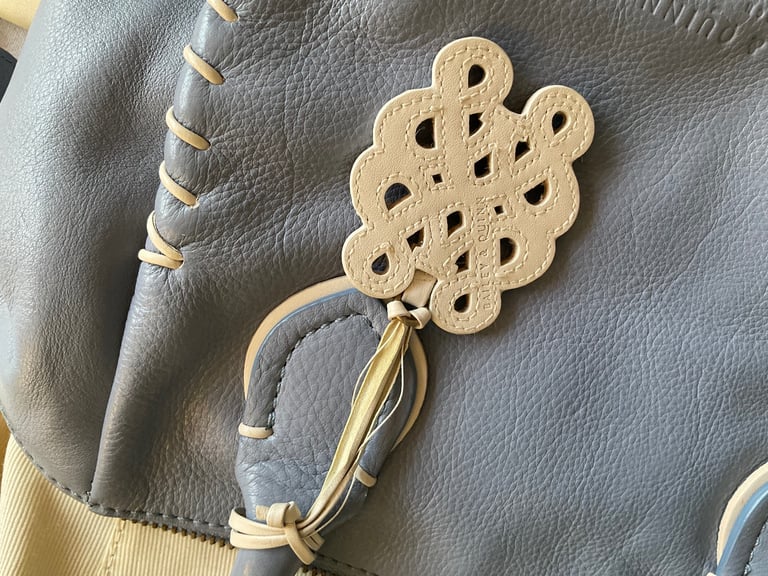 Bailey & Quinn Soft Leather Handbag & Dust-bag, Light Blue Excellent Condition