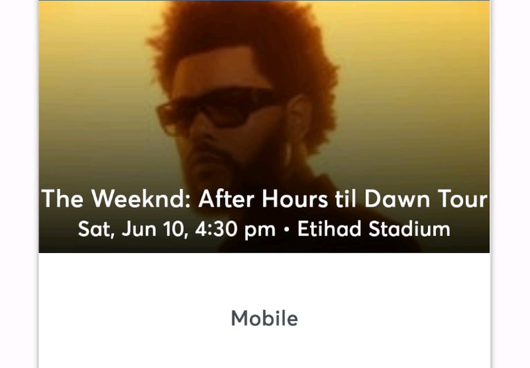 Tickets for The Weeknd (10th June 2023)