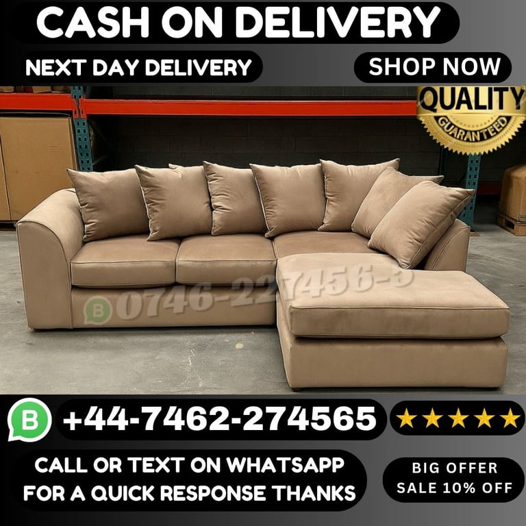 image for Halloween Mega Sale: Luxurious Plush Velvet Corner & 3+2 Seater Sofas!
